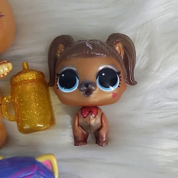 L.O.L. Surprise! Mini Doll Toy Lot Six Pieces Glitter Dog Mermaid Plastic Toys - Picture 5 of 13